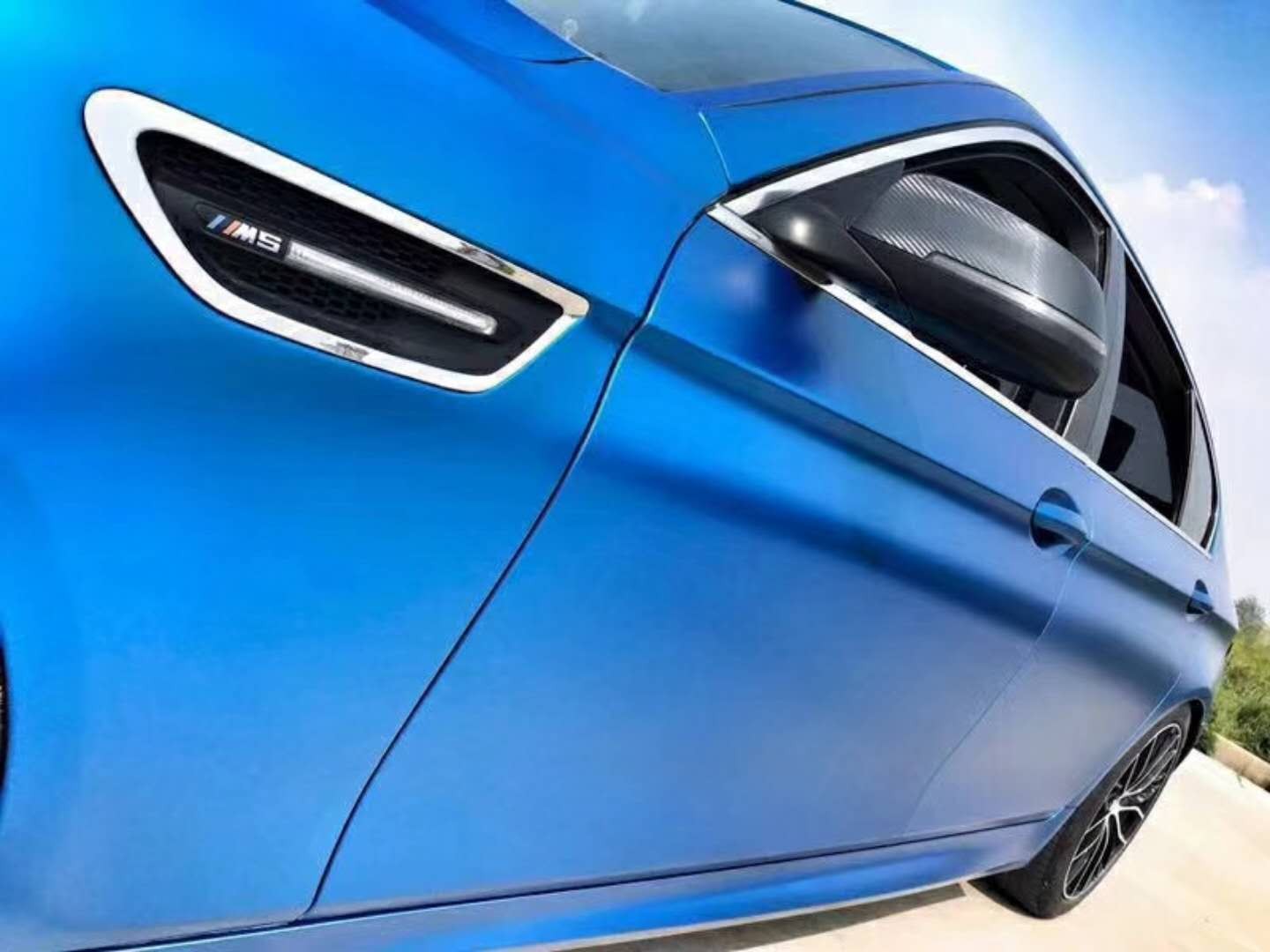 膜呗电光金属蓝改色完工_新浪看点