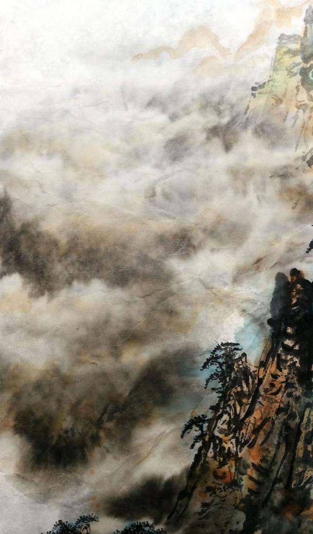 泼墨山水画《张旭诗意》步骤分享|张旭诗意|赭石|局部_新浪新闻