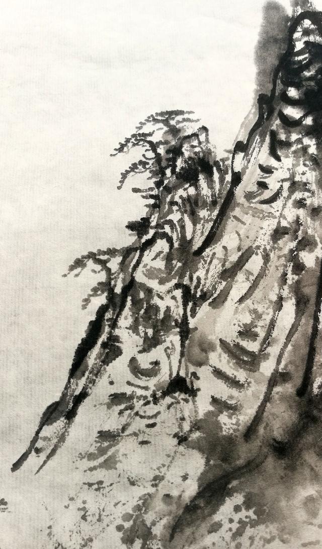 泼墨山水画《张旭诗意》步骤分享