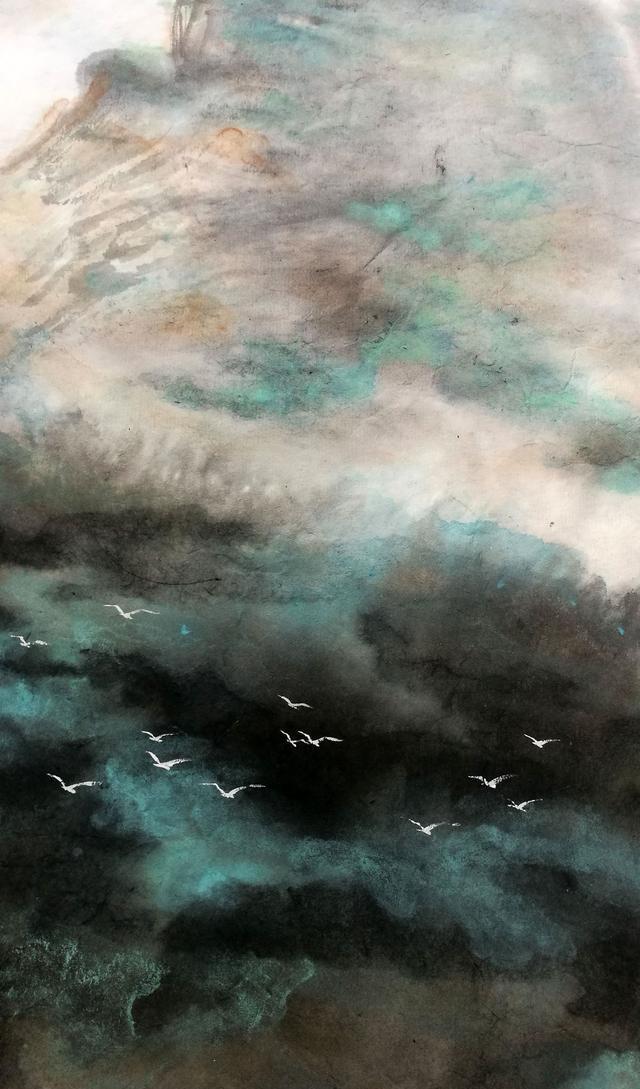 泼墨山水画《张旭诗意》步骤分享|张旭诗意|赭石|局部_新浪新闻