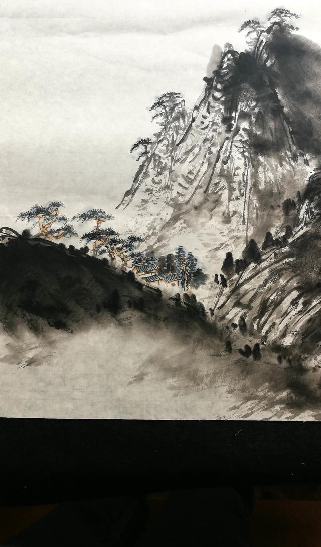 泼墨山水画《张旭诗意》步骤分享