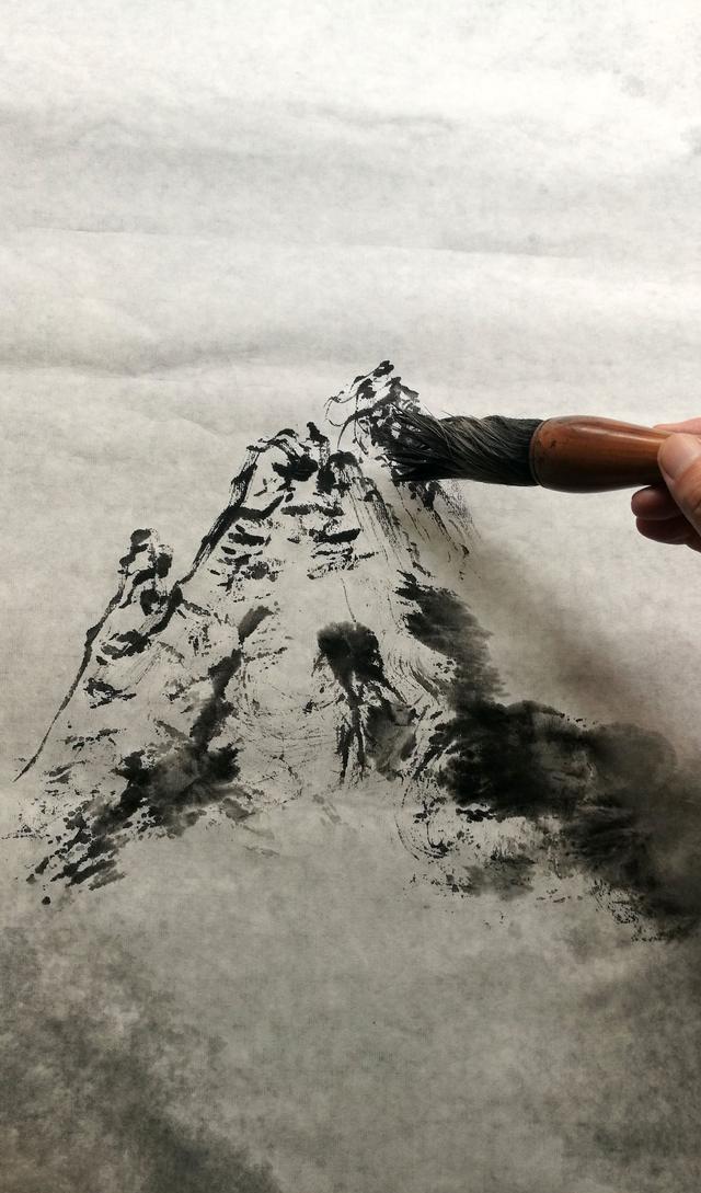 泼墨山水画《张旭诗意》步骤分享|张旭诗意|赭石|局部_新浪新闻