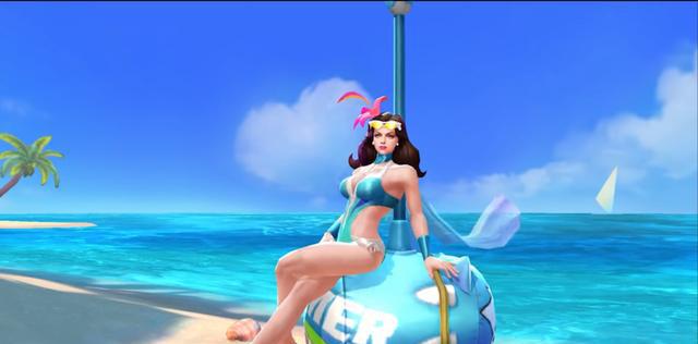 王者荣耀国际版程咬金的泳装皮肤预览穿着比基尼就是不一样