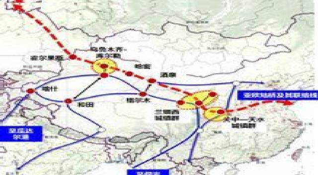 京九,京广,大湛,包柳,兰昆,青藏,京兰,南疆等干线相连,通道线路全长