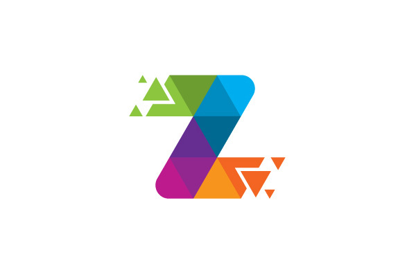 缤纷色彩的字母logo设计.