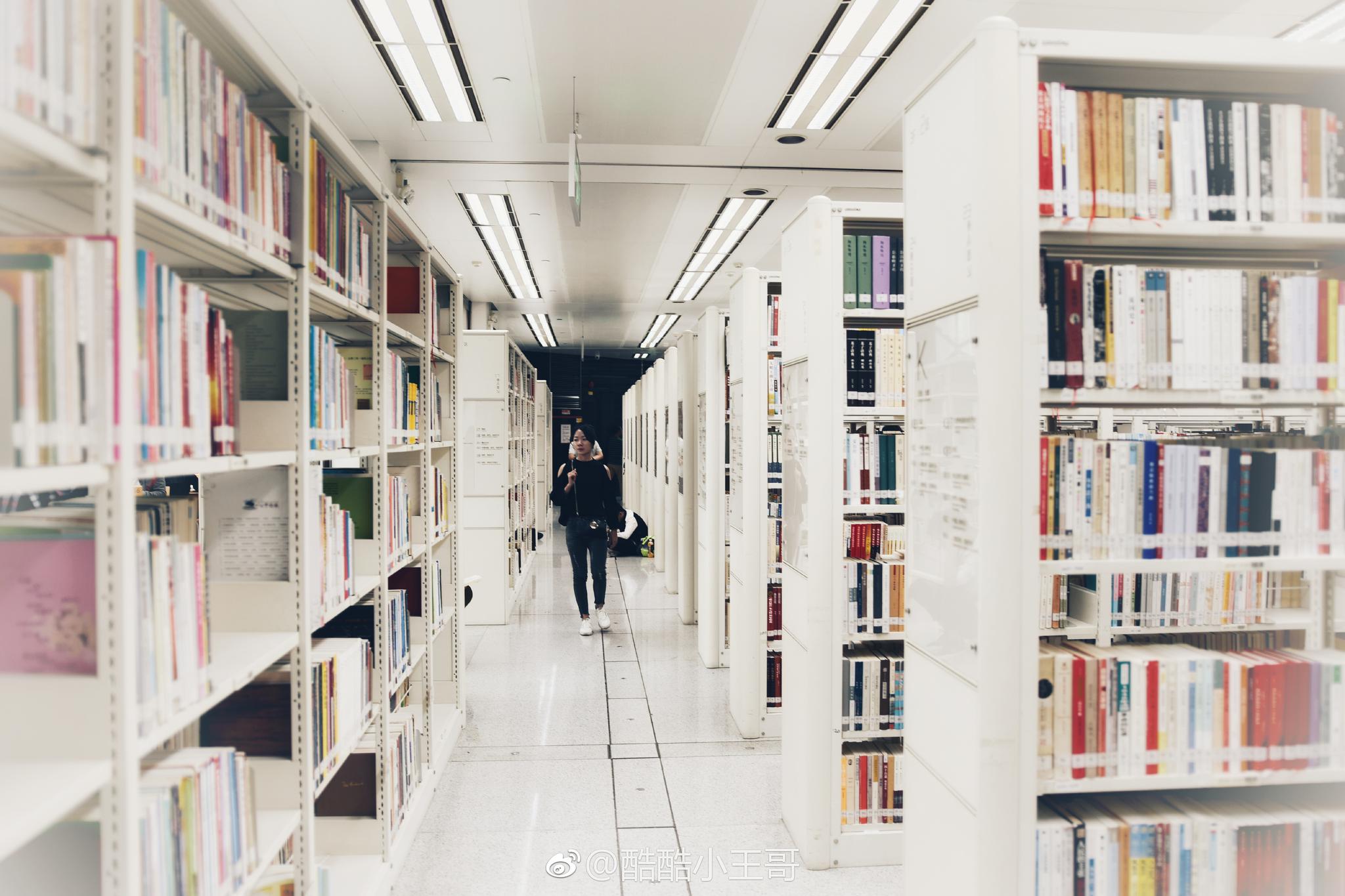 虽然是在嘈杂的下午,但图书馆依旧很安静