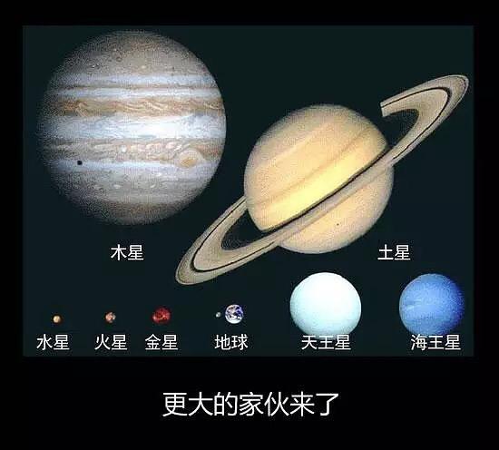 更大的大哥来了,土星是地球的830倍,木星是地球的1300倍!