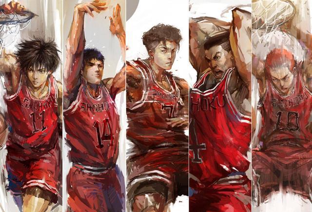 灌篮高手漫画版湘北首发五虎的手绘照喜欢的朋友可以收藏哦