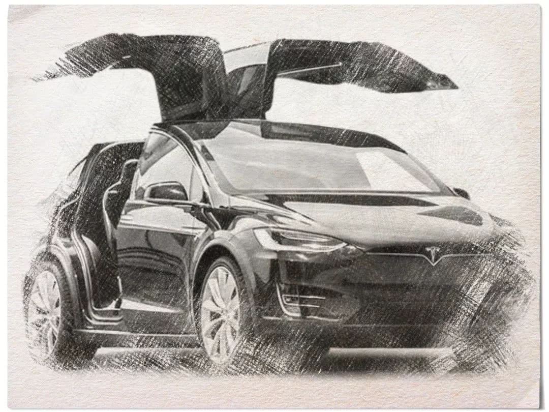 10分钟学会手绘特斯拉model x!__财经头条