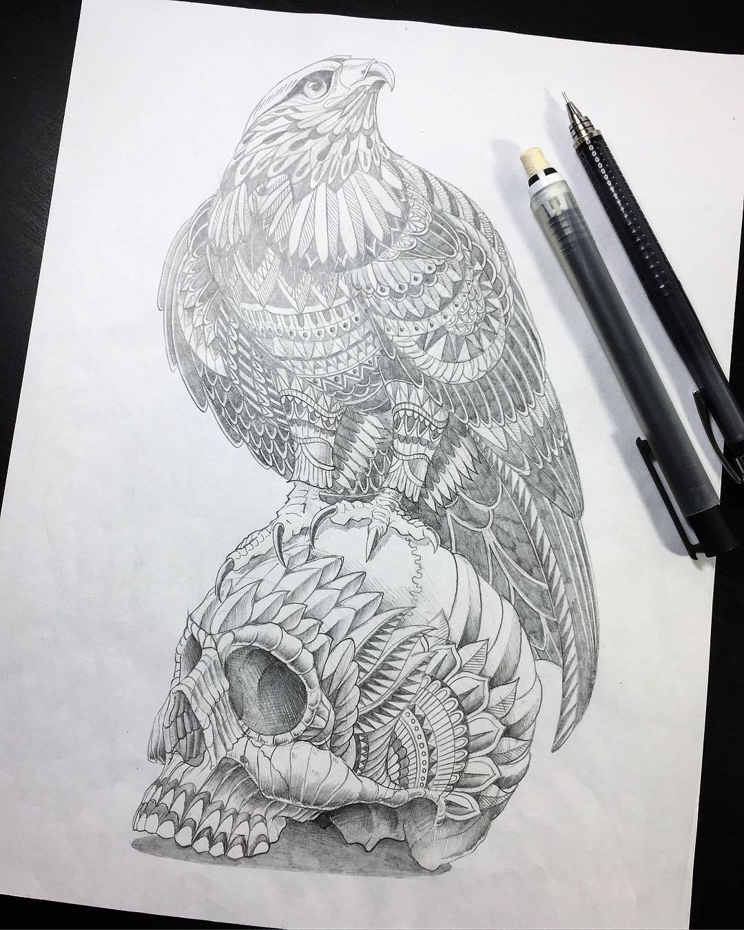 67benkwok黑白插画二遍手稿及成品