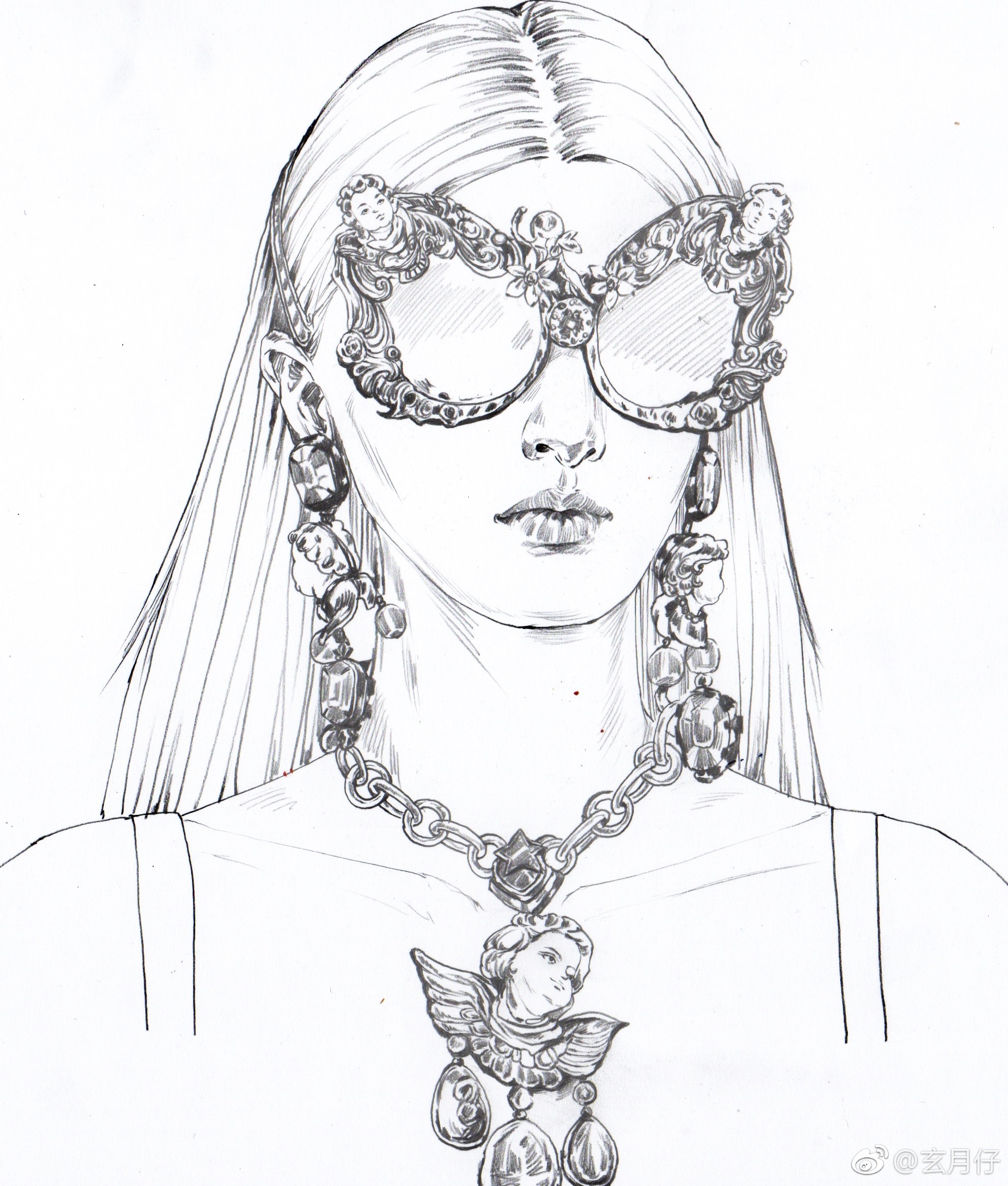 dolcegabbana秀场头部速写投稿