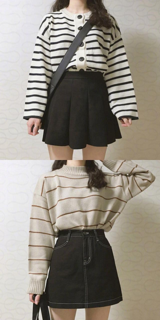 早春半裙活力搭配,适合20岁的矮个子