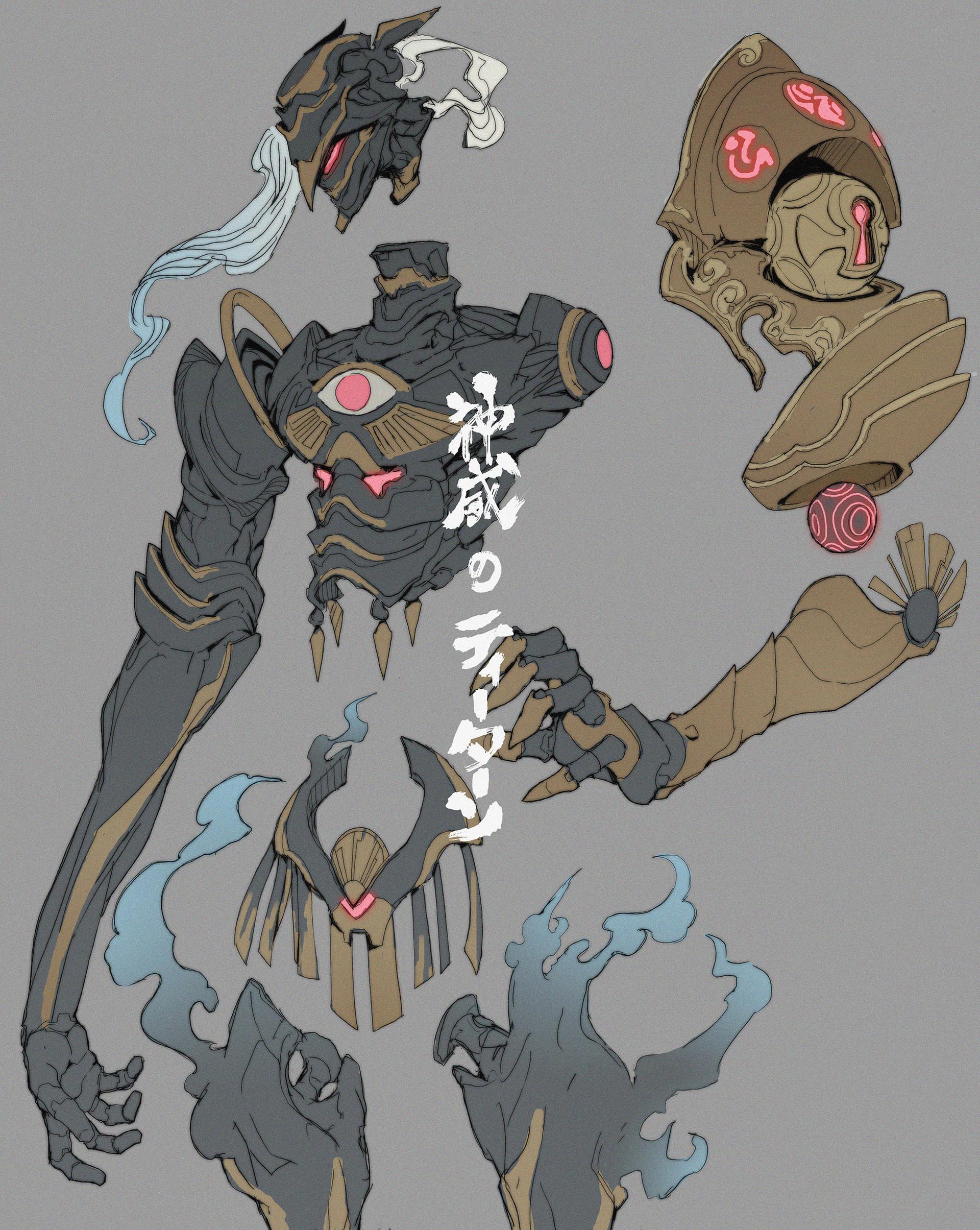 台湾插画师 ching yeh 一组带有中国风的暗黑机械题材插画