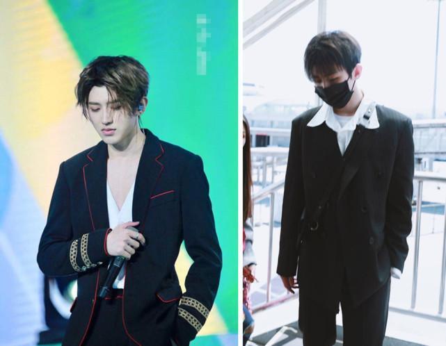 李易峰和蔡徐坤同穿西装去活动,从衣服款式看,年龄差距很明显!