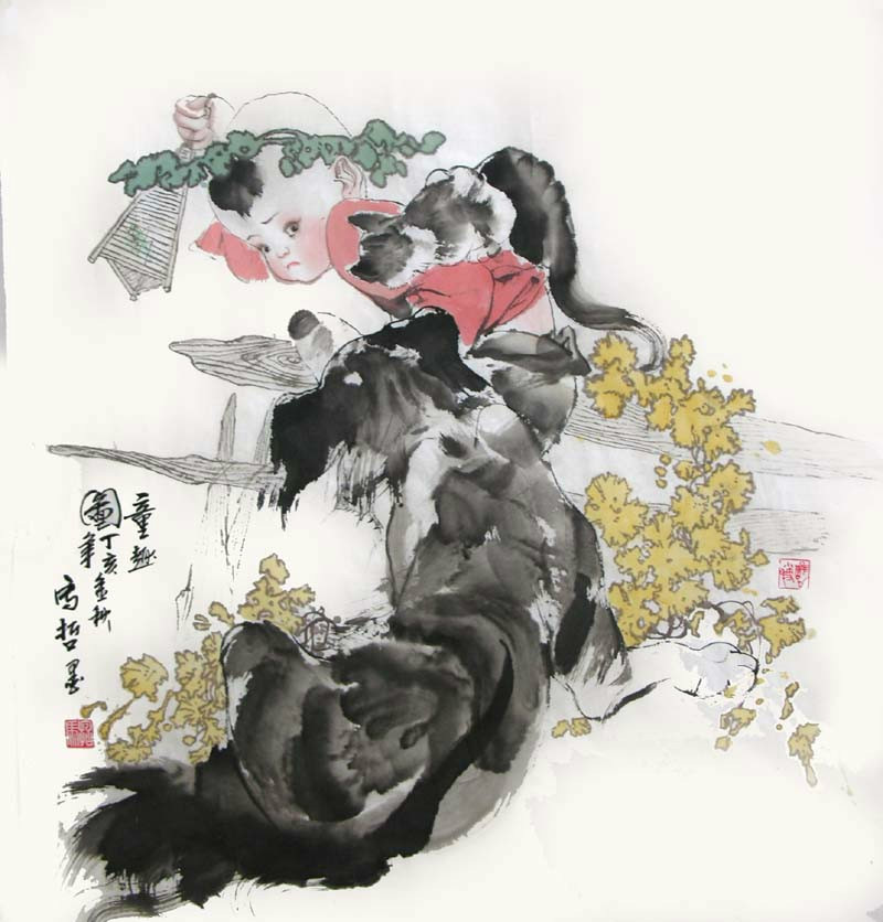 五福图国画欣赏|五福|国画_新浪新闻