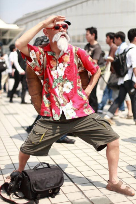 七龙珠——龟仙人   这位七龙珠的粉丝模仿的是里面的龟仙人老爷爷