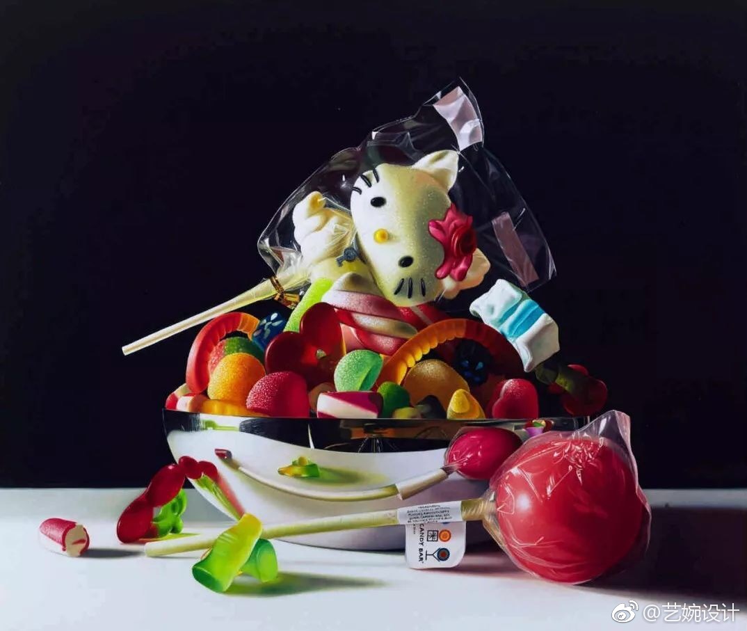 意大利画家roberto bernardi的超写实绘画!比照片还真的糖果