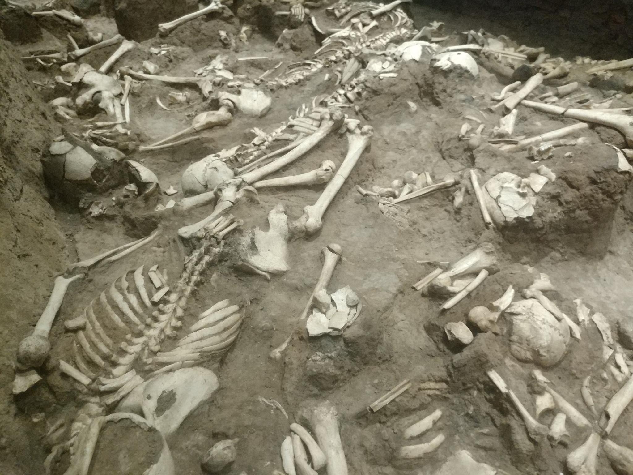 山西高平市,战国时期长平之战遗址尸骨坑,残酷的战争