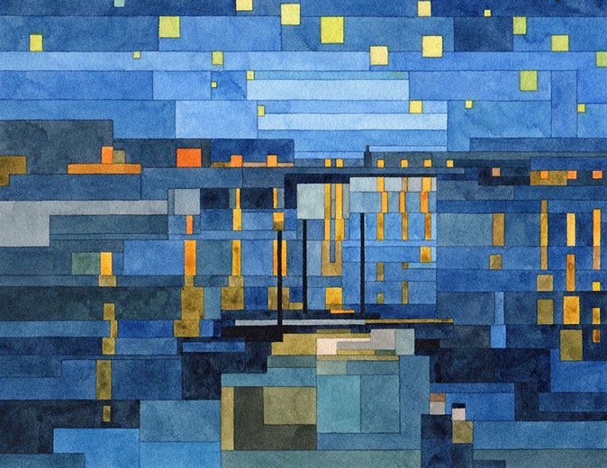 不一样的名画水彩作品 by:adam lister