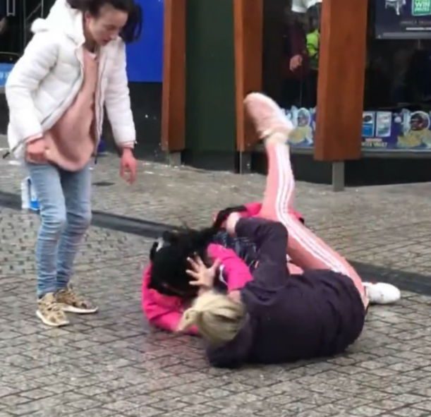 两女子在麦当劳门外扭打一团,网友的评论让人哭笑不得