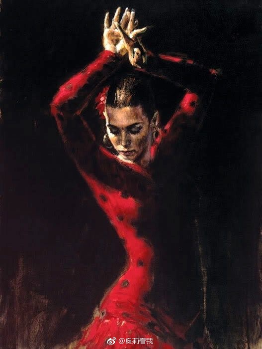 西班牙舞油画图片