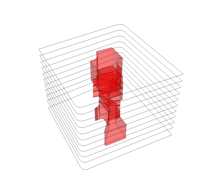 提炼而出的螺旋流线,只不过由显转隐变成了一条贯穿1-9f的视觉动线