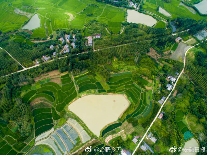 鸟瞰全省首批生态镇——肥西县花岗镇天子堰,美醉了!