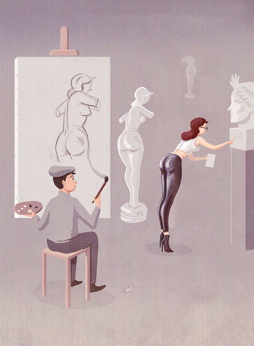 意大利插画家marcomelgrati颇有现实讽刺意味的插画作品altpi