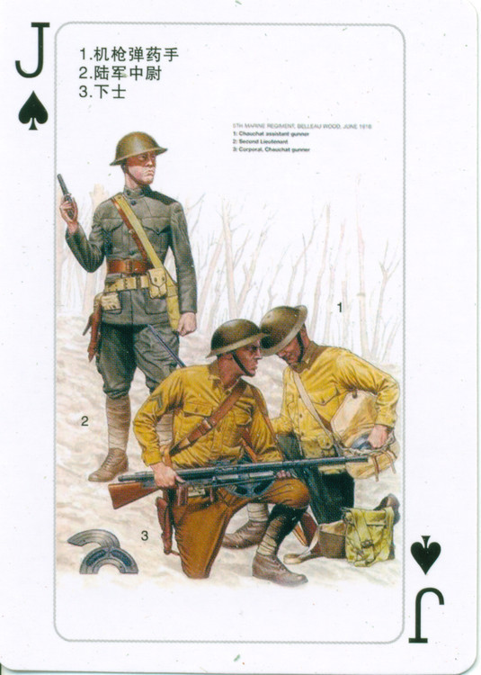 印有一战时期各国军队彩绘的扑克牌一组