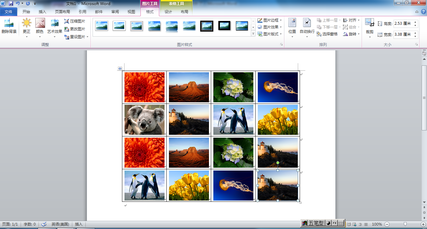 word使用技巧 利用word表格插入图片,对图片进行排版对齐!