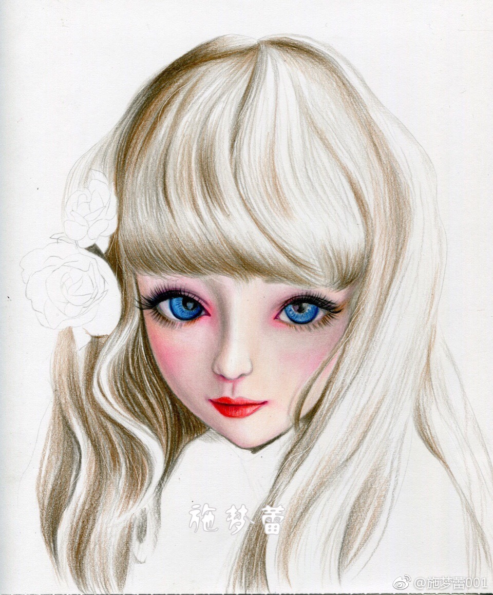 这就是画,不是咔嚓一下的摄影笔:霹雳马,头发少量红辉纸:飞乐鸟彩铅纸