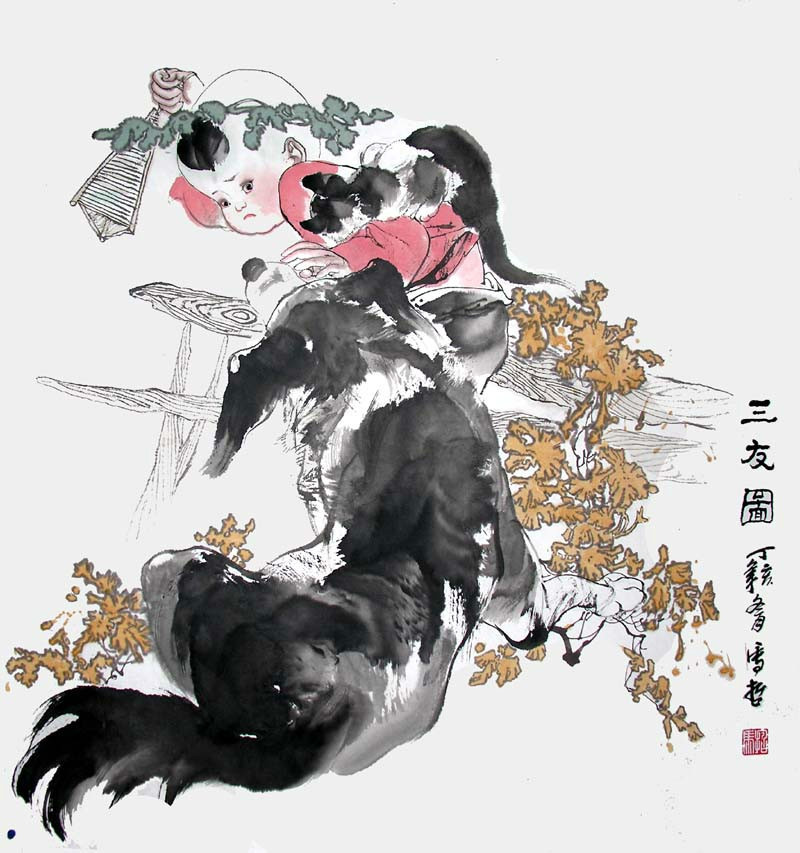 五福图国画欣赏|五福|国画_新浪新闻