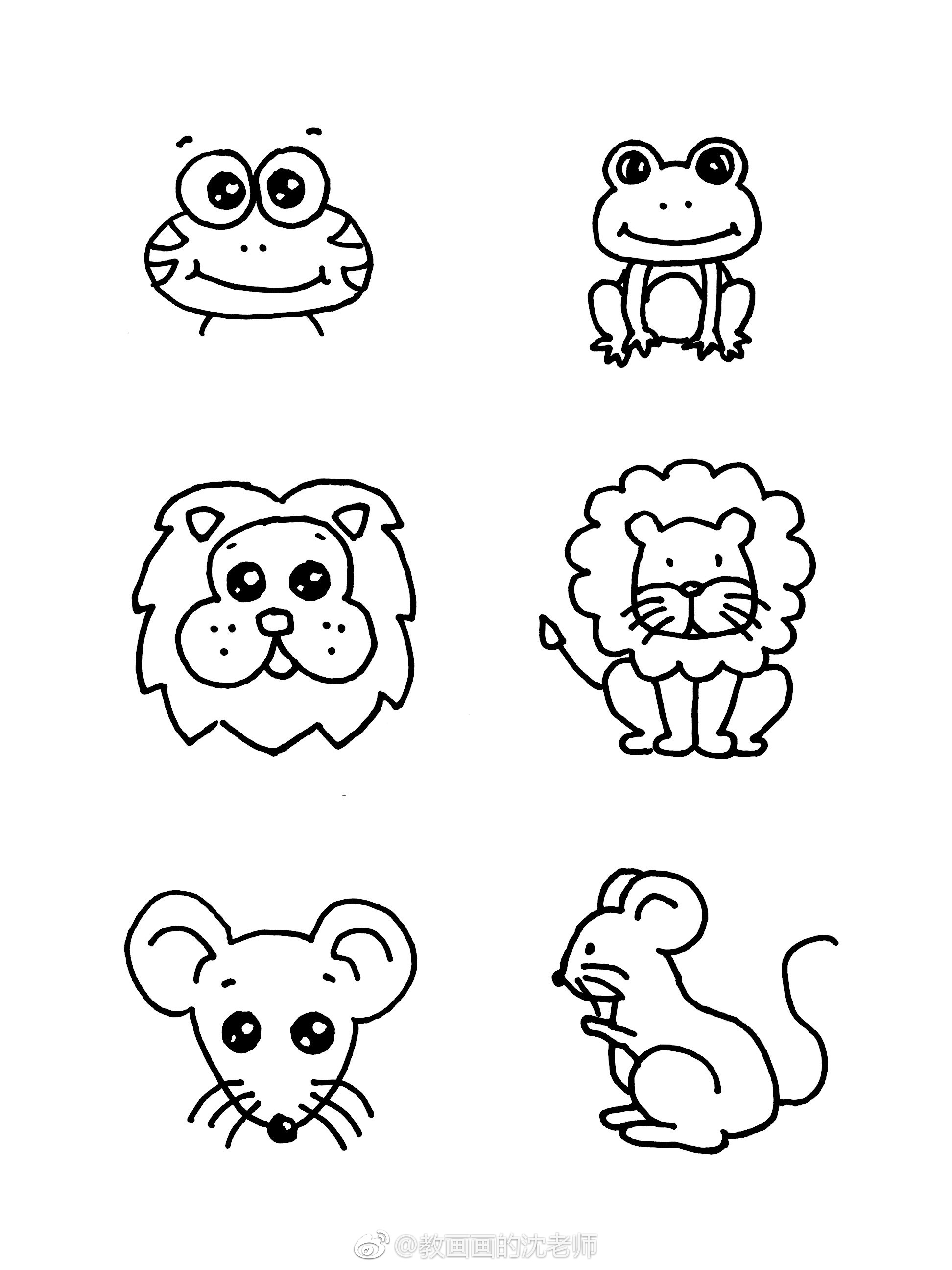 小动物手绘简笔画手账素材画好啦67作者