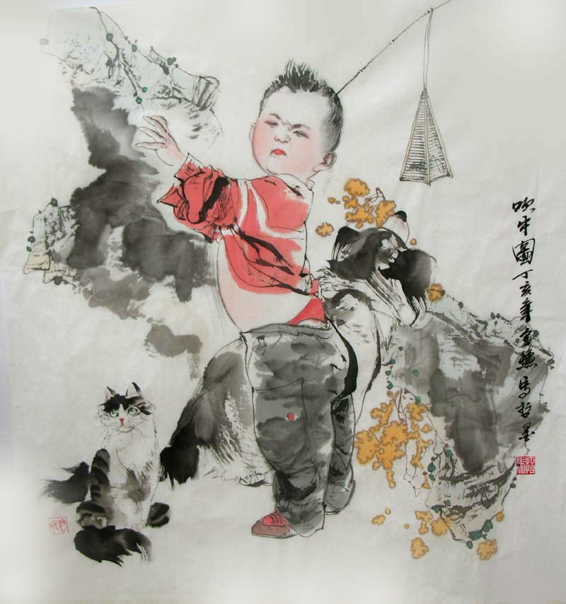 五福图国画欣赏|五福|国画_新浪新闻