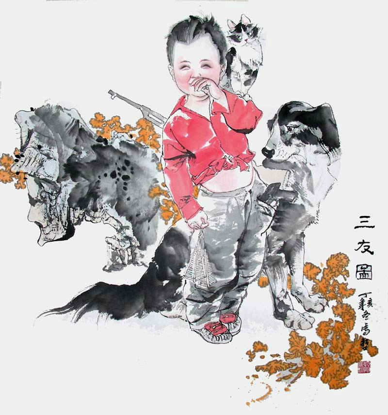 五福图国画欣赏|五福|国画_新浪新闻