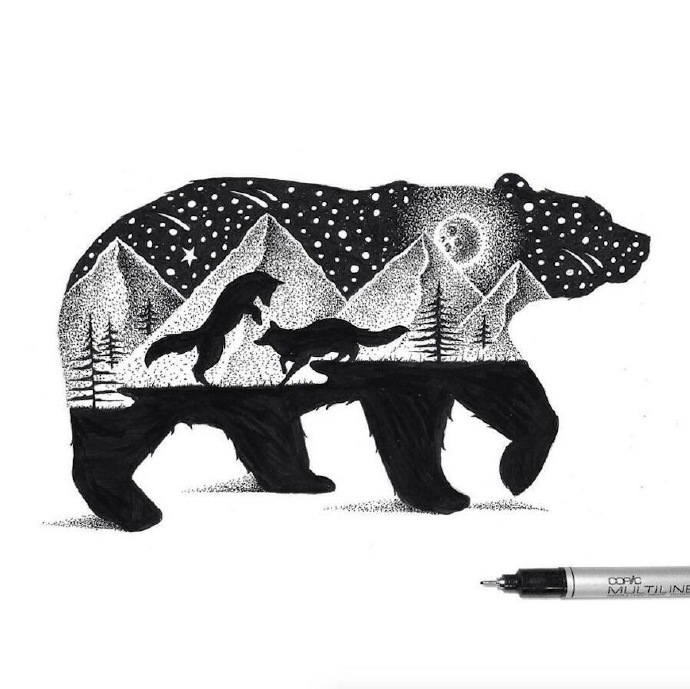 点画的动物插图 | 巴西插画师 thiago bianchini