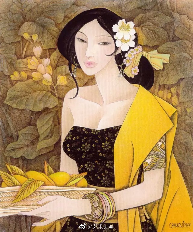 冯长江的画是东方和西方艺术的有机融汇|工笔画|人物|绘画_新浪信闻