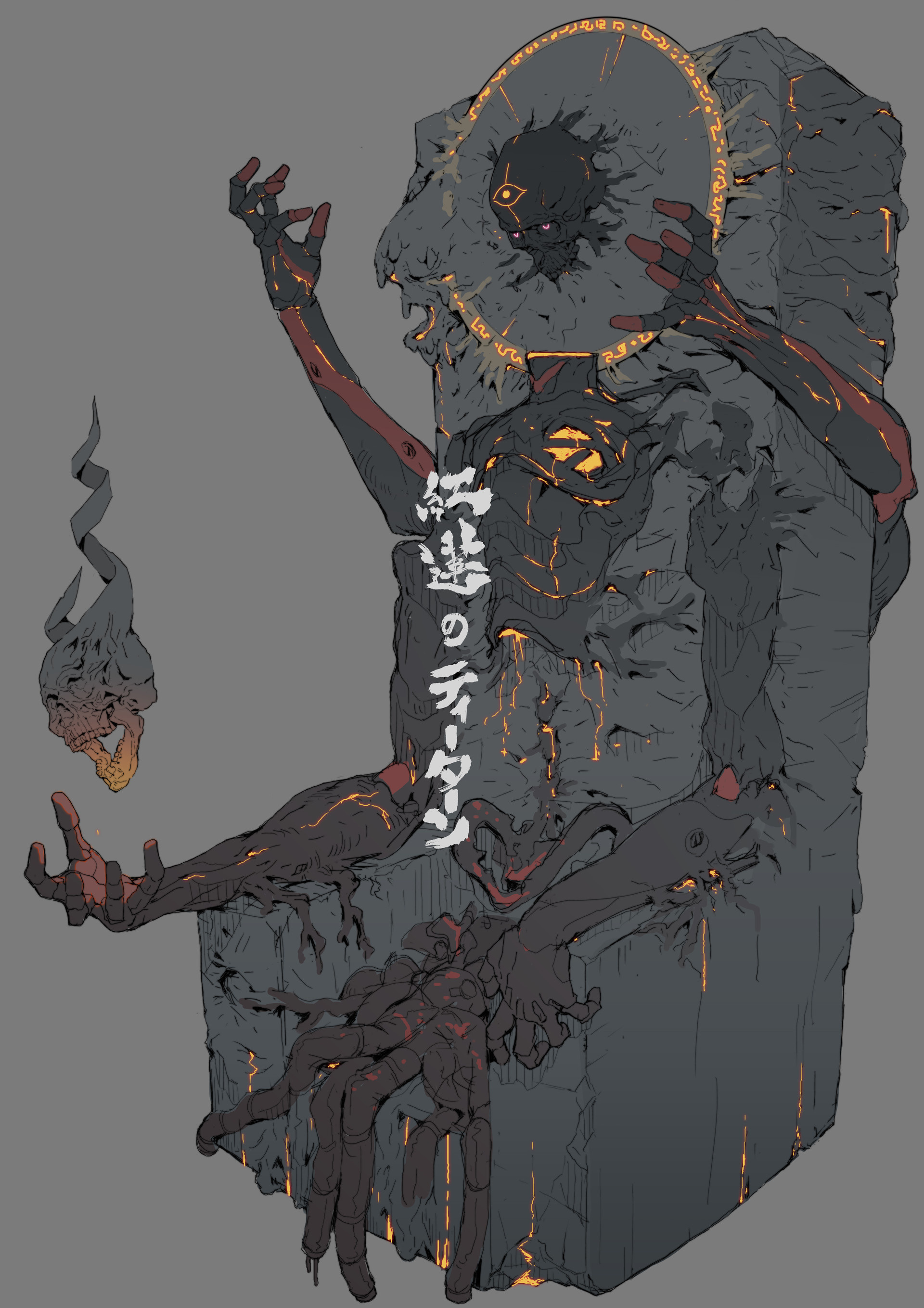 台湾插画师 ching yeh 一组带有中国风的暗黑机械题材插画