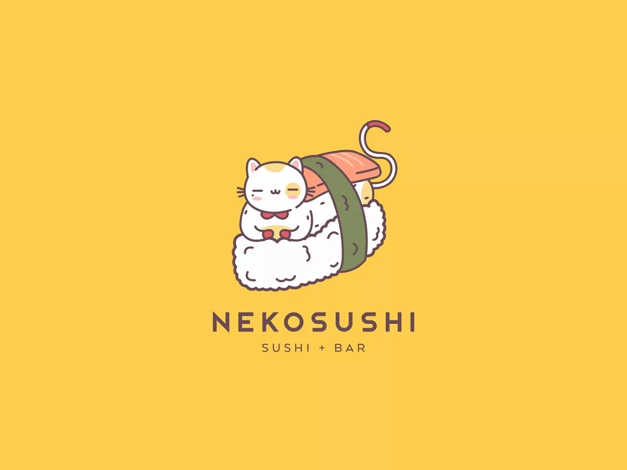 nekosushi寿司餐厅logo设计品牌形象vi设计