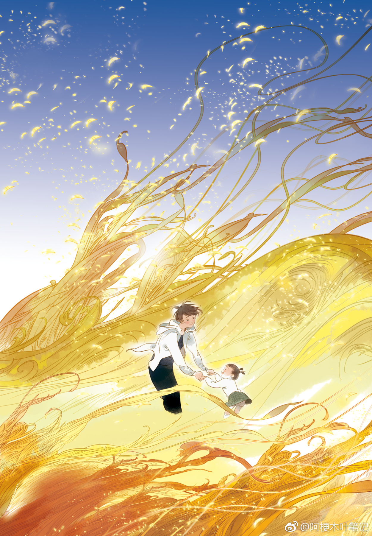 这组场景色彩都非常棒的插画作品来自画师@阿梗木叶笔记