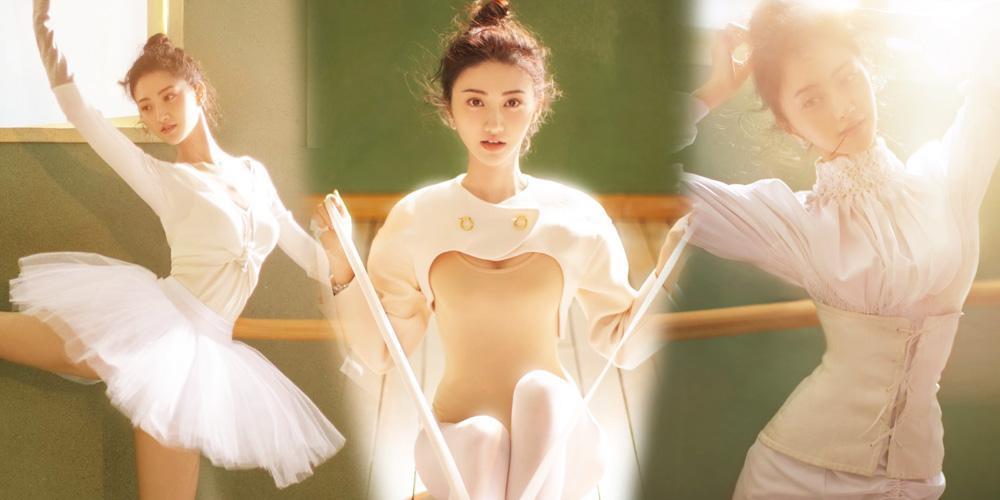 而且学习过芭蕾的景甜,身体柔软性也是很高,穿上天鹅服的景甜,看起来