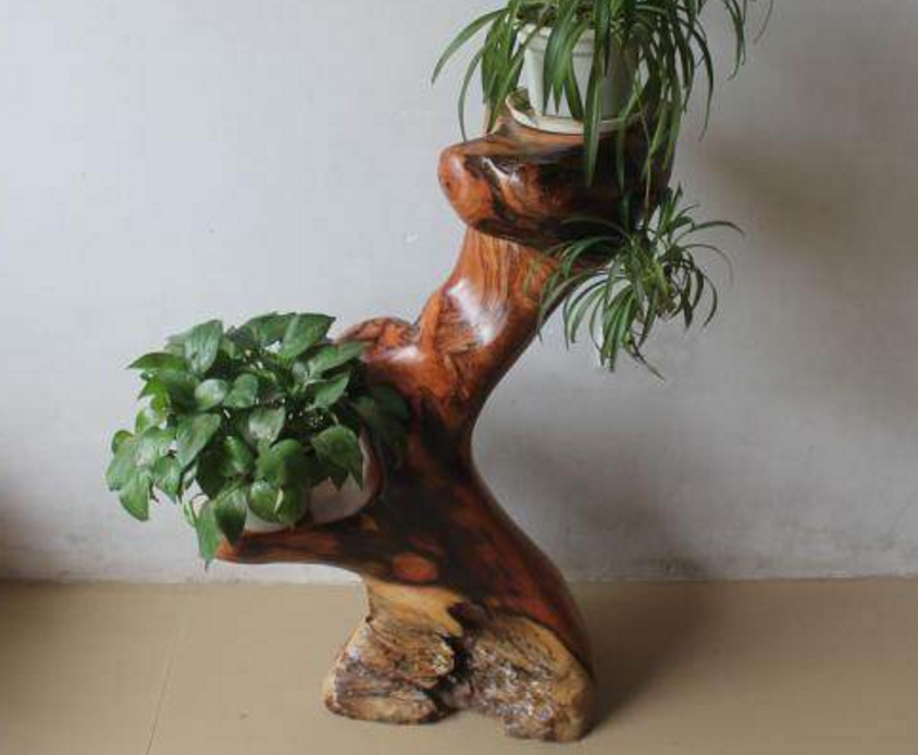 大叔改造破旧老树根垃圾一下变成宝贝这创意连花盆钱都省了