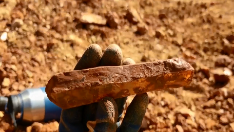 男子红泥地里挖石头,看到真正面目后,让人羡慕不已