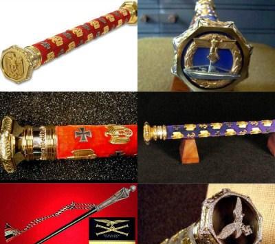 德军的元帅权杖分为三种:陆军版,空军版,海军版(加上戈林的帝国元帅版