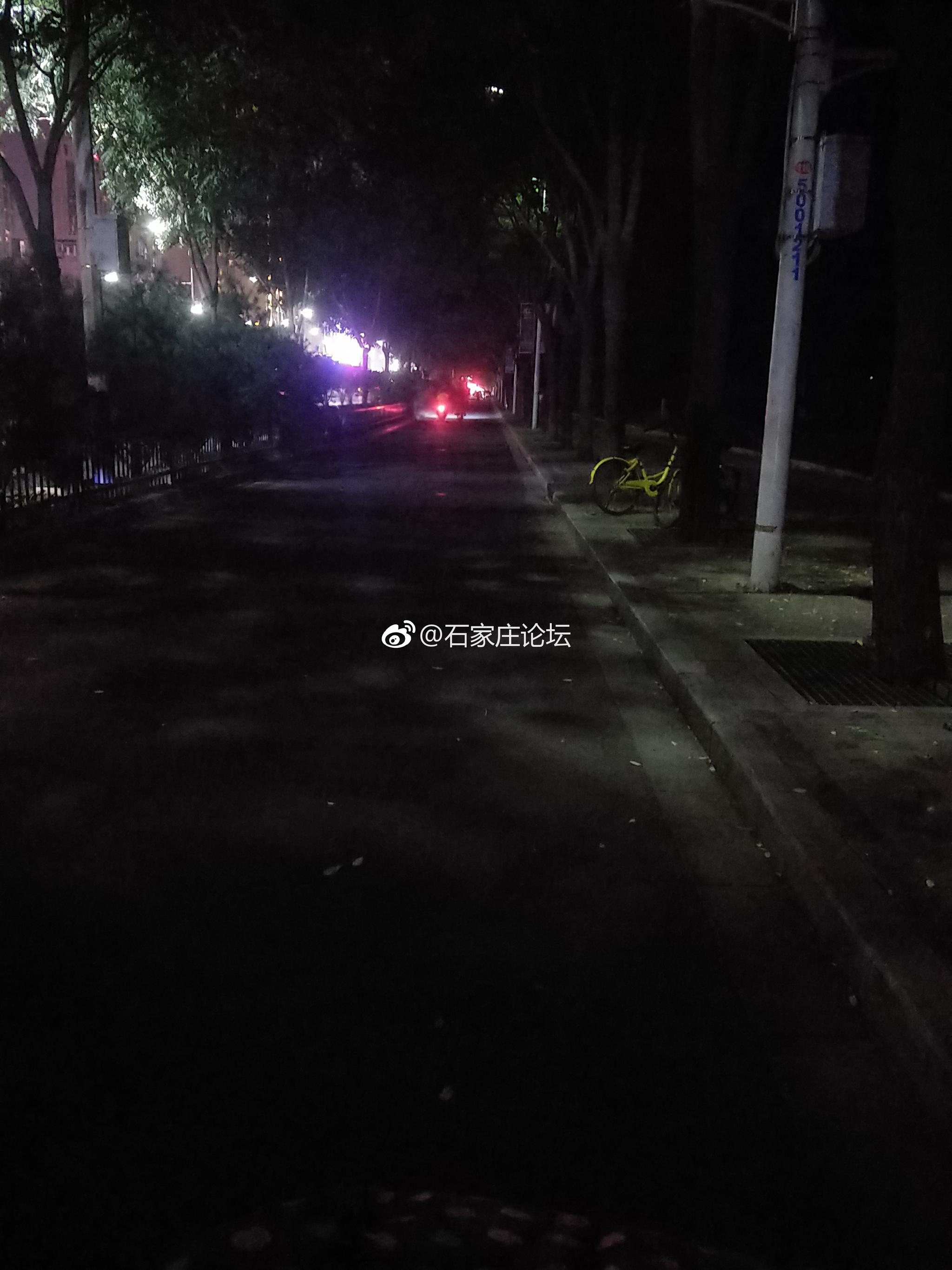槐安路世纪公园附近的自行车道路灯暗 槐安路世纪公园附近的自行车道路灯暗