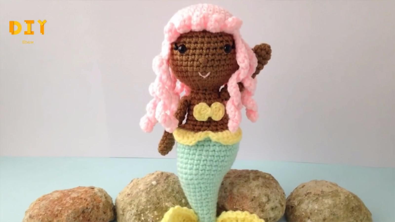 玩偶针织diy,教你学会钩织"美人鱼娃娃"步骤二的方法