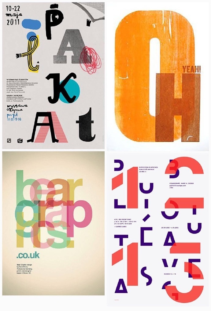 一组巧妙地营造字体叠加海报