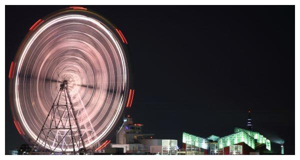 點亮大阪的夜生活澱川花火大會飛機起降夜景摩天輪點燈演