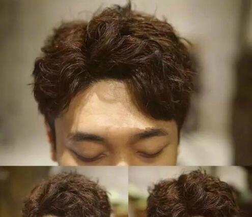 韩国男士偏分,中分纹理烫