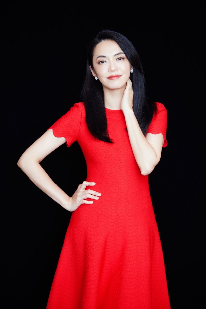 姚晨身穿一袭红裙 气质优雅 仪态端庄大方